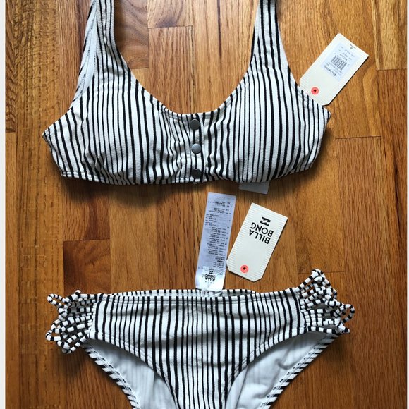 Billabong Other - Black and White Striped Bikini